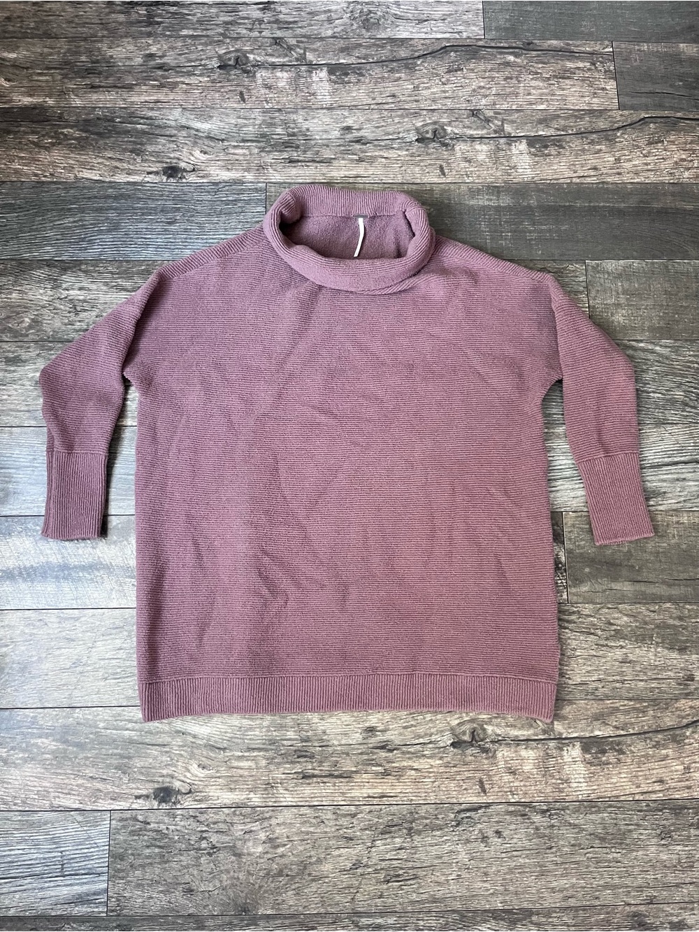 Free People Ribbed Cowl Neck Sweater - Mauve